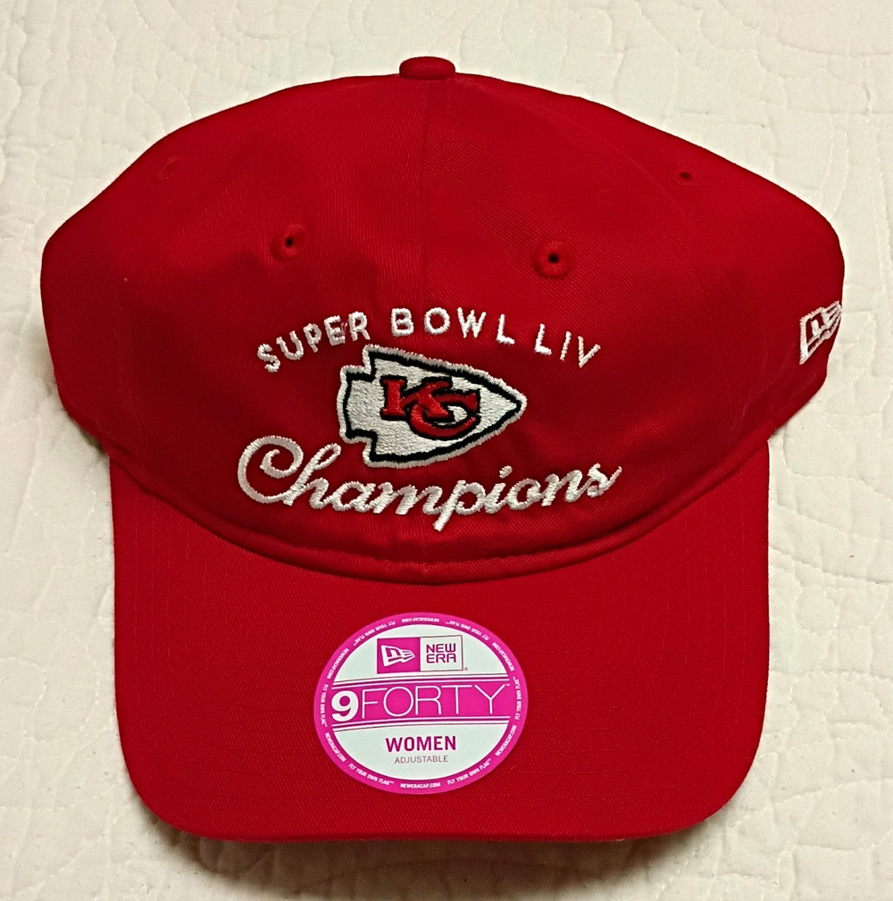 NWT Women New Era 9FORTY Kansas City Chiefs Super Bowl LIV Champions Red Hat Cap